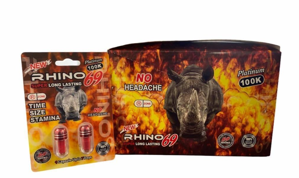 RHINO 69 PLATINUM 100K SUPER LONG LASTING SEX PILL | BOX OF 20 POUCHES