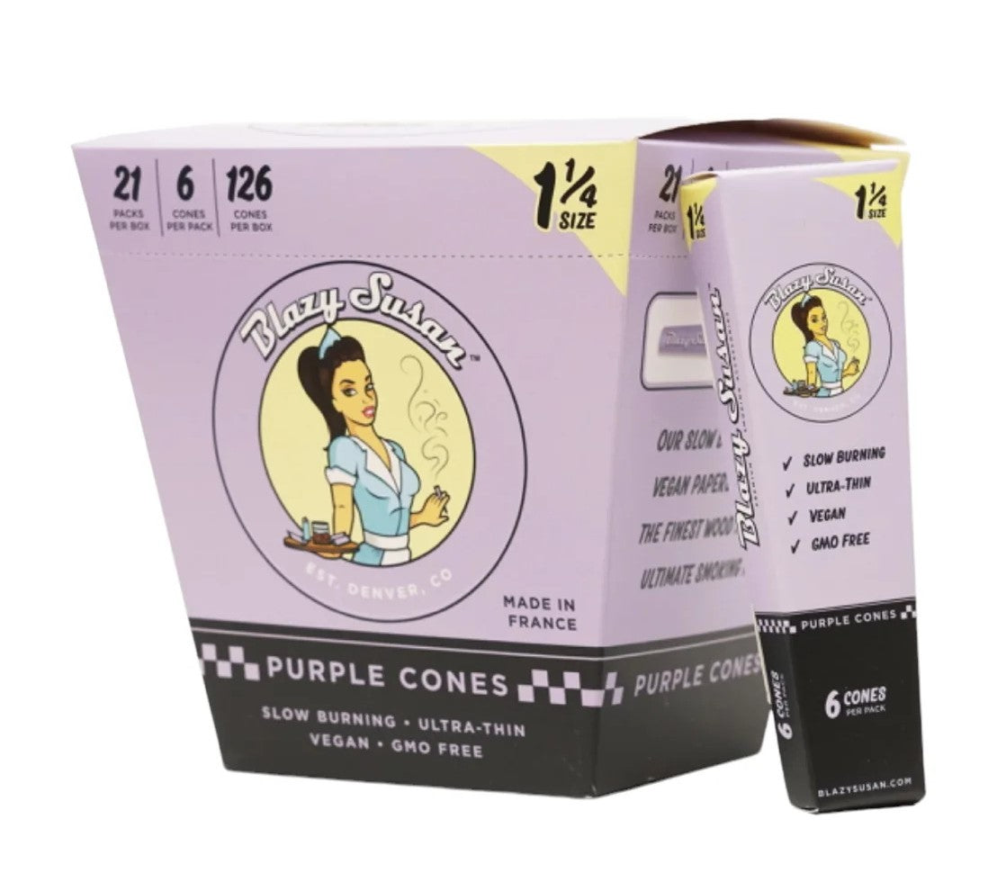 BLAZY SUSAN | PURPLE CONES 1 1/4 SIZE | 21PK