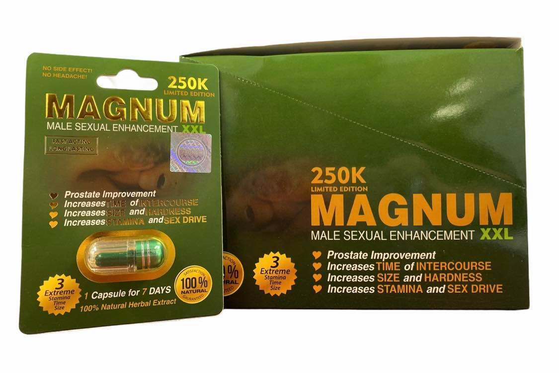 MAGNUM MALE SEXUAL ENHANCEMENT XXL 250K SEX PILL, GREEN | BOX OF 20