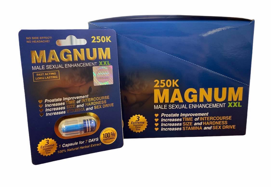 MAGNUM MALE SEXUAL ENHANCEMENT XXL 250K SEX PILL, BLUE | BOX OF 20