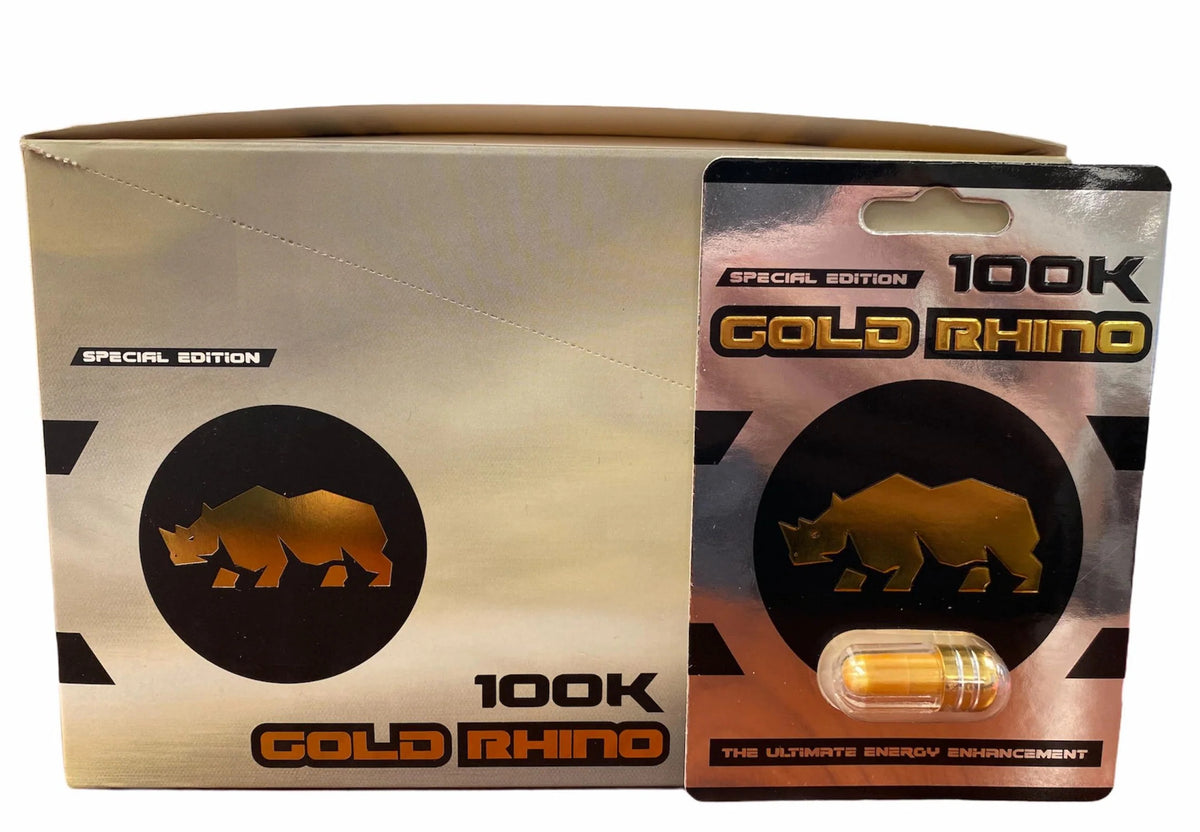 RHINO SPECIAL EDITION 100K SEX PILL, GOLD RHINO | BOX OF 24