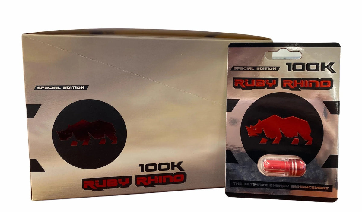 RHINO SPECIAL EDITION 100K SEX PILL, RUBY RHINO | BOX OF 24