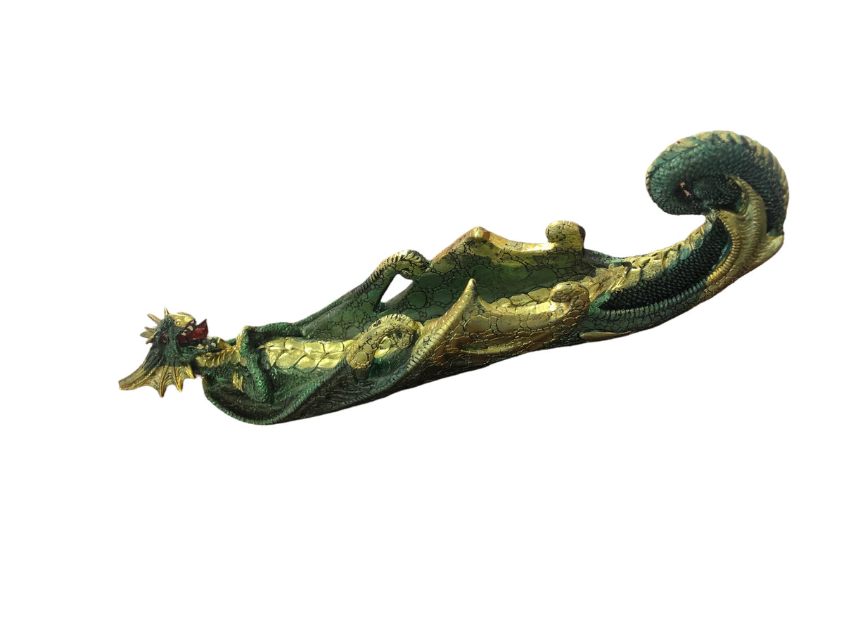 FUJIMA | GREEN DRAGON POLYSTONE INCENSE BURNER