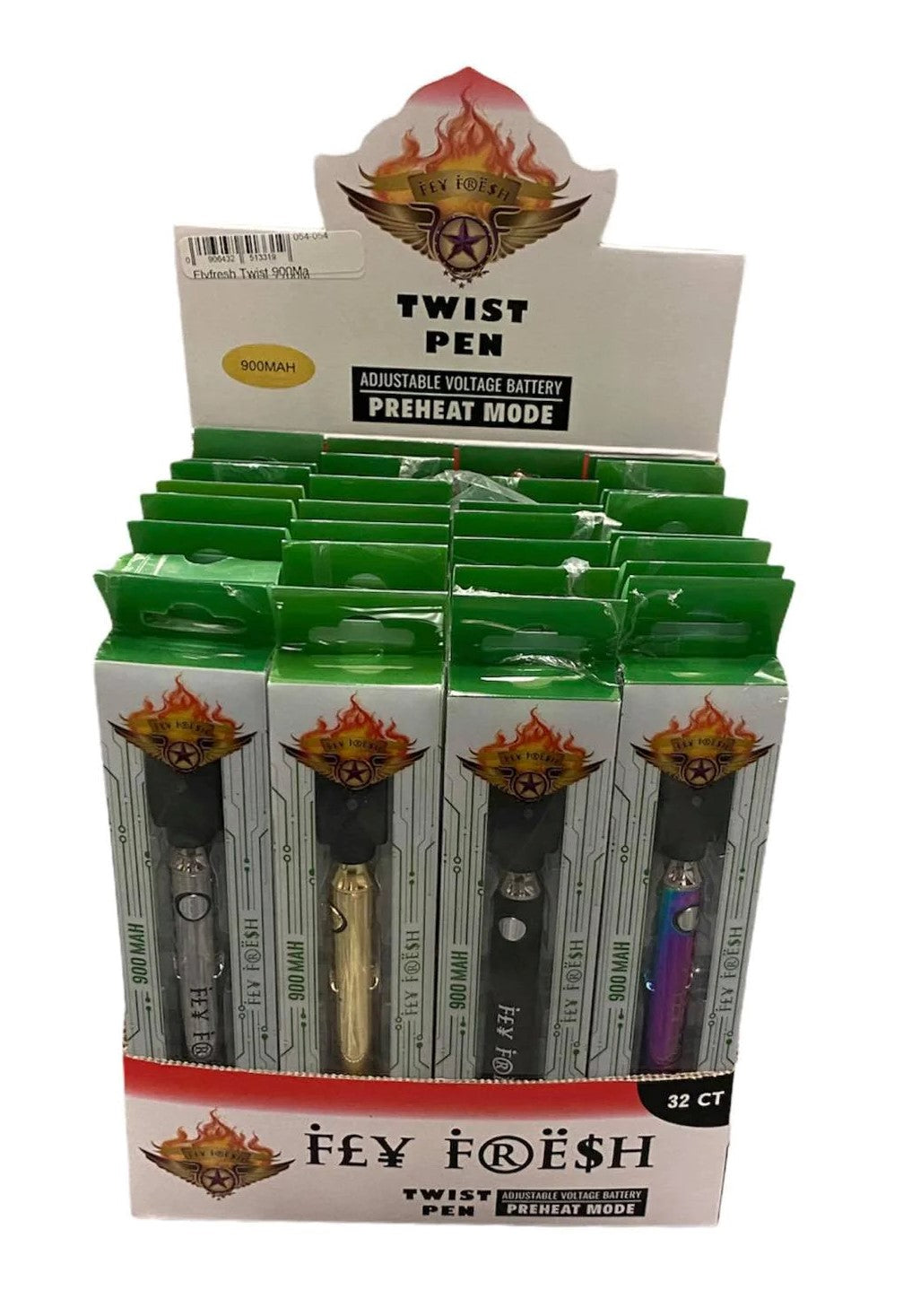 FLY FRESH TWIST PEN | 900 MAH | BOX OF 32 - NEW STAR NOVELTIES