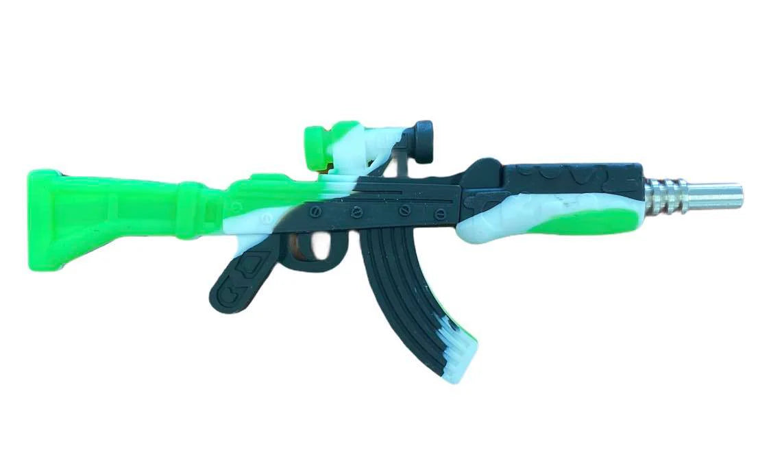 SILICONE NECTOR COLLECTOR GUN, BLACK WHITE GREEN