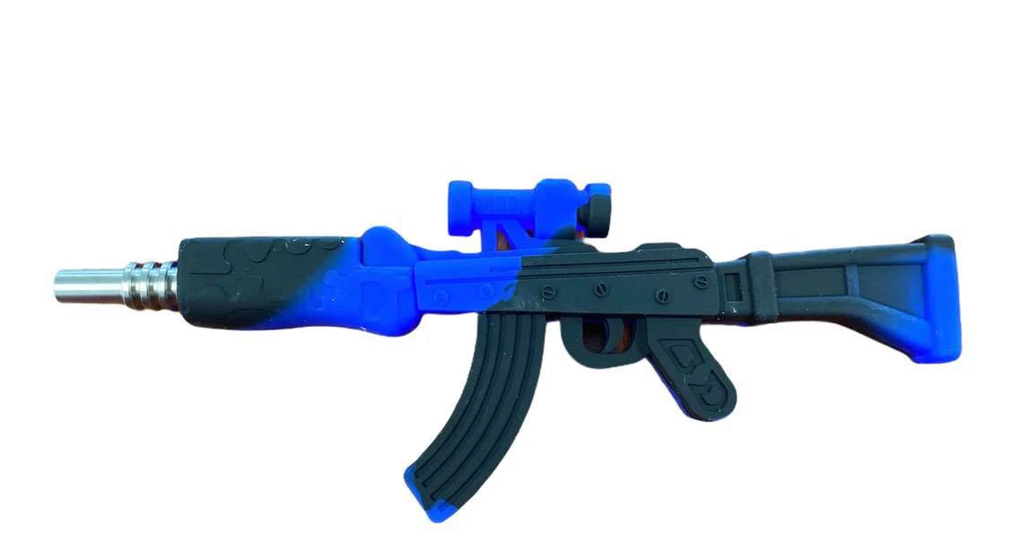 SILICONE NECTOR COLLECTOR GUN, BLUE AND BLACK