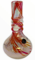 9" SOFT GLASS WATER PIPE, MULTICOLOR SWIRLS - NEW STAR NOVELTIES