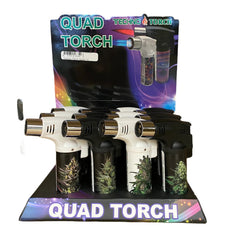 TECHNO TORCH LIGHTER QUAD TORCH BUD DESIGN | PACK OF 12 - NEW STAR NOVELTIES