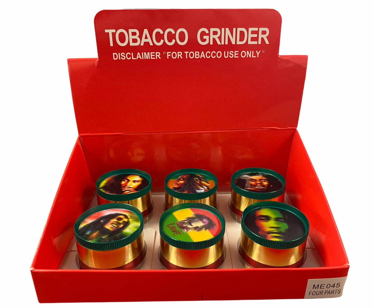 TOBACCO GRINDERS 4 PART, ME045 | PACK OF 12