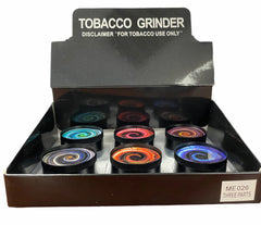 TOBACCO GRINDERS 3 PART, ME026 | PACK OF 12