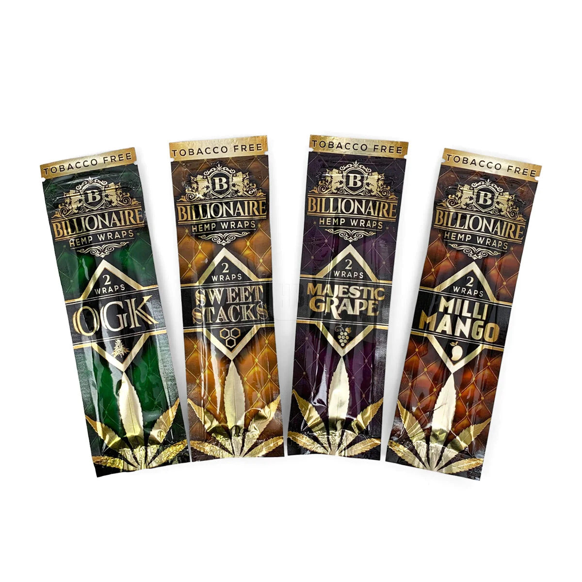 BILLIONAIRE HEMP WRAPS | 2 WRAPS | 25 POUCHES PER BOX