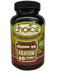 CHOICE BOTANICALS, BALI KRATOM, GREEN STRAIN | 60 JUMBO COUNT