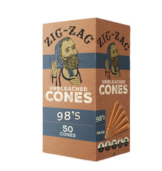 ZIG ZAG | MINI BULK UNBLEACHED CONES 98'S | 50PK