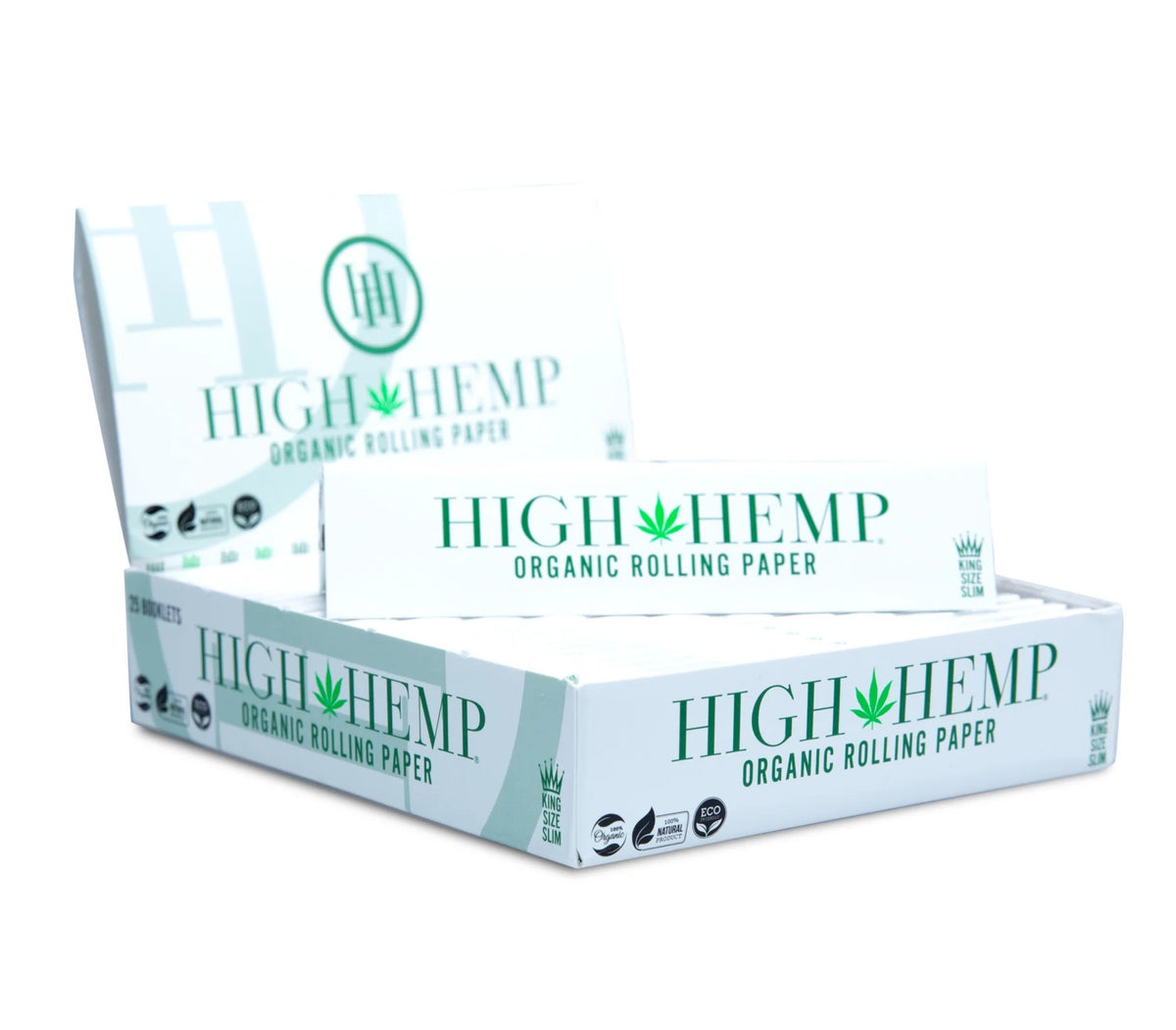 HIGH HEMP 1 1/4 ORGANIC ROLLING PAPER 25 BOOKLETS