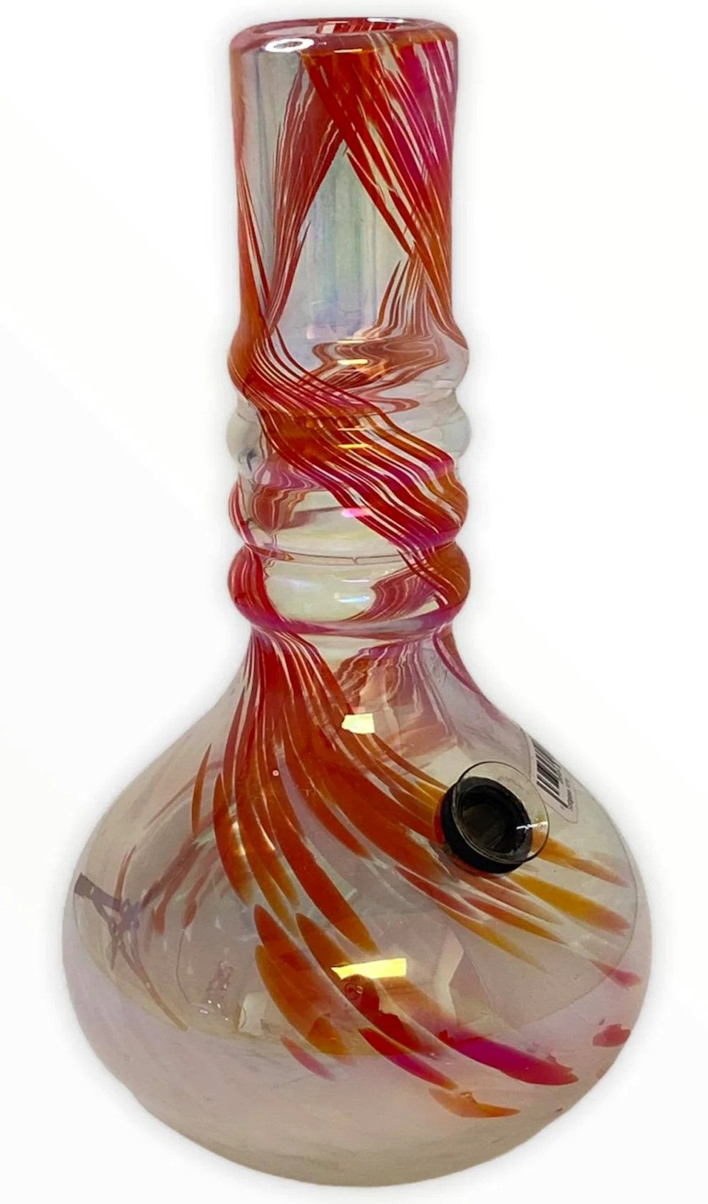 9" SOFT GLASS WATER PIPE, MULTICOLOR SWIRLS