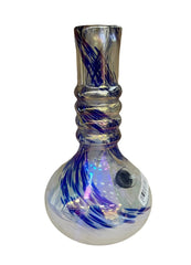 9" SOFT GLASS WATER PIPE, MULTICOLOR SWIRLS