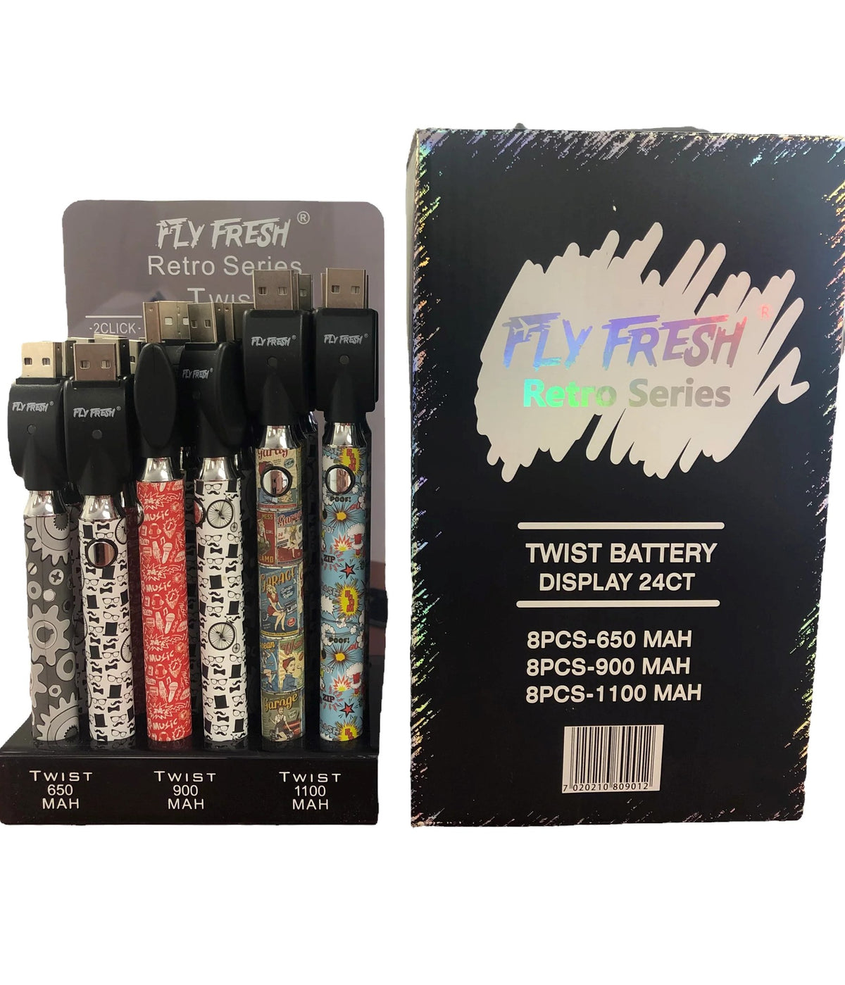 FLY FRESH RETRO SERIES TWIST BATTERY | 24CT - NEW STAR NOVELTIES