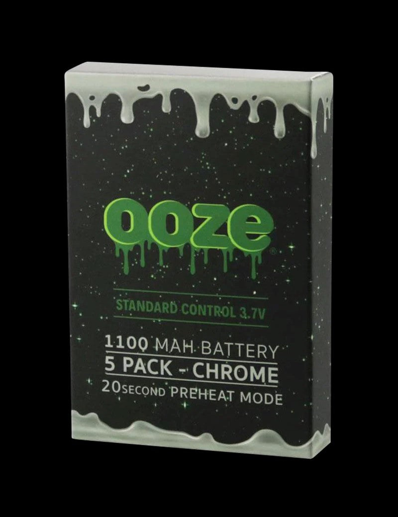 OOZE 5 PACK STANDARD 1100 MAH BATTERY, CHROME - NEW STAR NOVELTIES