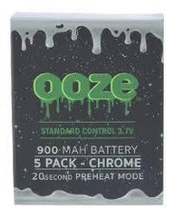 OOZE 5 PACK STANDARD 900 MAH BATTERY, CHROME - NEW STAR NOVELTIES