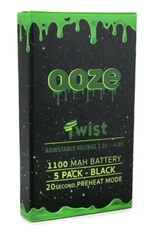 OOZE 5 PACK TWIST 1100 MAH BATTERY, BLACK - NEW STAR NOVELTIES