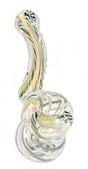 MINI GLASS BUBBLER, YELLOW AND BLACK DESIGN - NEW STAR NOVELTIES