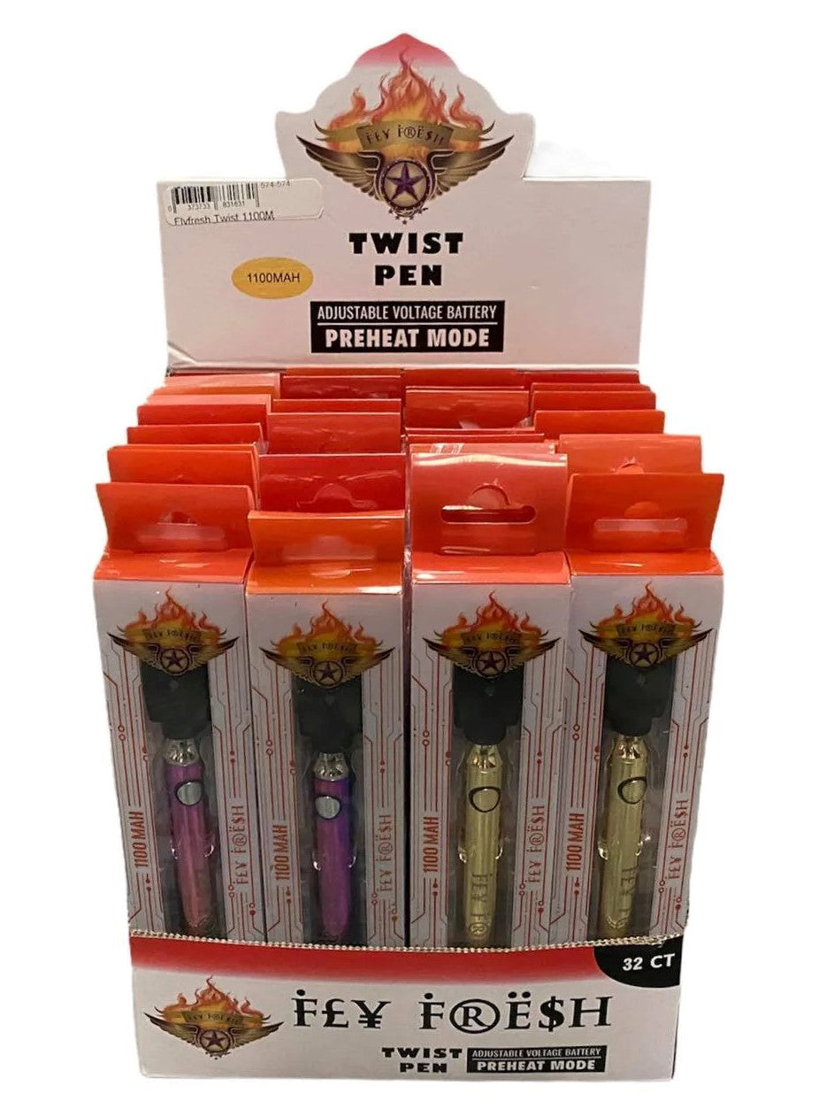 FLY FRESH TWIST PEN, 1100 MAH | BOX OF 32 - NEW STAR NOVELTIES